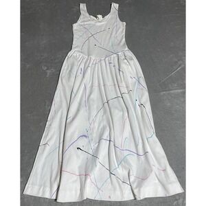 Vintage Oops California Dress Womens 7/8 Sleeveless Paint Splatter Art To Wear